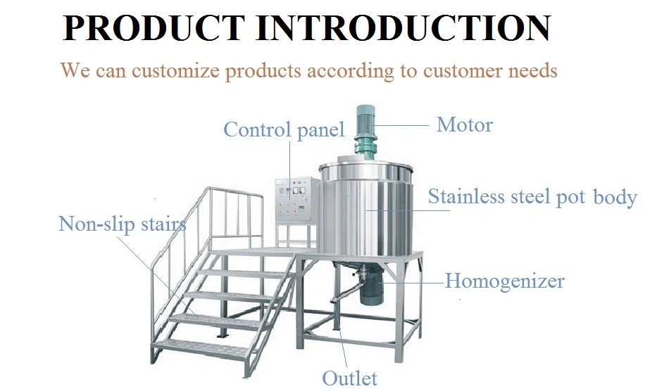 Double Jacket Electric Heating Vertical Ss Mixer Agitation Liquid Blend Mixing Tank